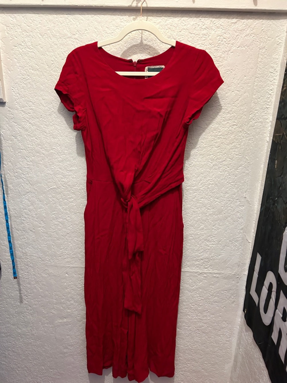Maeve Red Tie-Front Jumpsuit